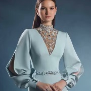 Colored Beads Embellishing Bodice