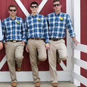 Groomsmen in Plaid Shirts