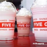 Five Guys Strawberry Milkshake