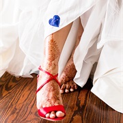 "Something Blue" Heart on Wedding Dress