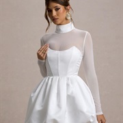 Cat Eye Bodice With Sheer Neckline