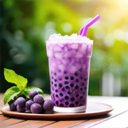 Grape Boba Tea With Cucumber Boba