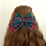Tartan Plaid Hair Bow for Wedding