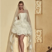 Large 3D Flowers on Wedding Dress