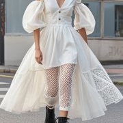 High-Low Skirt Over Pants