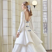 Colored Bows on Wedding Dress