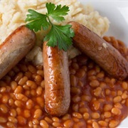 Sausages, Beans, and Mashed Potatoes