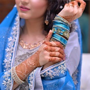 Bride Wearing Multiple Bangles