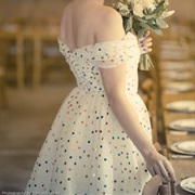 Sparkly, Colored Confetti Covering Dress