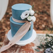 Cake With Ribbon and Flowers Together