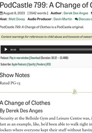 A Change of Clothes (Derek Des Anges)