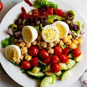 Red Onion, Bell Pepper, Boiled Egg, and Marble Cheddar Salad