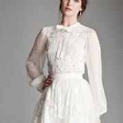 Thin Bow at Front of Neck on Dress