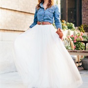 Denim Shirt With Wedding Dress