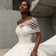 Cut-Out Lace Off-Shoulder Ruffle