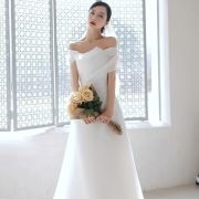 Off-Shoulder Draping Wrapped Around Bodice