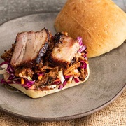 Sausage Sandwich With Hot Honey BBQ Sauce