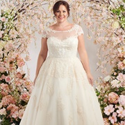 Illusion Neckline Wedding Dress