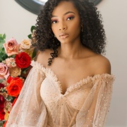 Ruffle-Edged Neckline on Dress