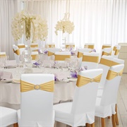 Chair Cover, Bow With Jeweled Buckle