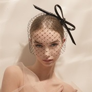 Veil Attached to Leather Bow