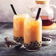 English Breakfast Boba Tea With Cucumber Boba