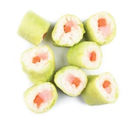 Green and White Striped Soy Paper Sushi (Elf Soy Paper Sushi)