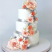 Cake With Cascading Flowers