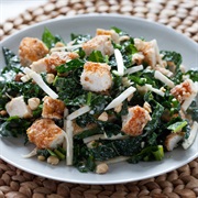 Kale and Toasted Hazelnut Caesar Salad