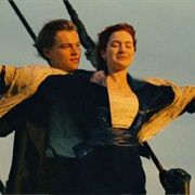 Jack and Rose at the Bow of the Ship