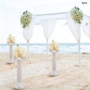Columns Lining Wedding Aisle