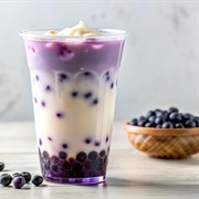Blueberry Boba Tea With Lychee Boba