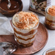 Raspberry Coffee and Dulce De Leche Rice Pudding