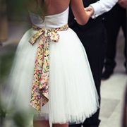Floral Sash With Wedding Dress