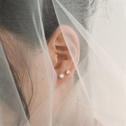 Diamond Stud Earring on Bride