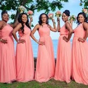 Coral Dresses for Bridesmaids