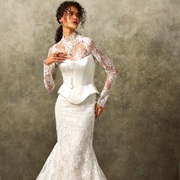 Wedding Dress With Corset Over Bodice