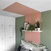 Color Block Paint Extending Onto Ceiling