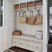 Entry Area Bench, Hooks, Storage