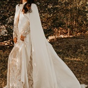 Silk Cape With Wedding Dress