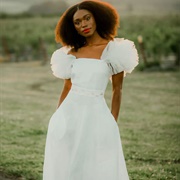 Short Puff Sleeves on Wedding Dress