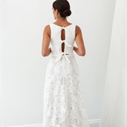 Multiple Ties on Back of Gown