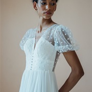 Polka Dot Bodice on Wedding Dress