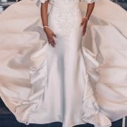 Vertical Ruffles Down Lower Sides of Skirt