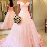 Pleated Tulle Wedding Dress