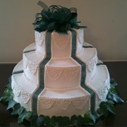 Cake With Vertical Ribbon Decor