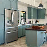 Coastal Blue Kitchen Cabinets