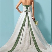 Color Trim on Back of Wedding Dress