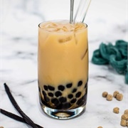 Mocha Boba Tea With Butterscotch Boba
