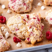 Raspberry White Chocolate Chip Scone